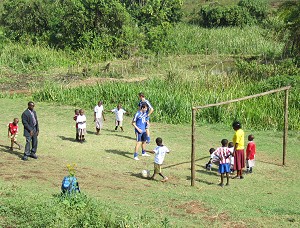 A game of football in Uganda